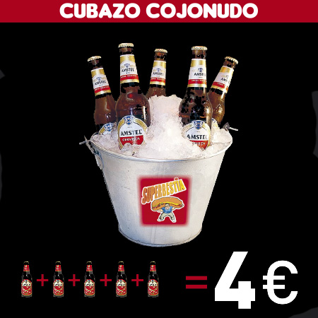 Cubazo Cojonudo Superbestia 4 Botellines Amstel = 4â‚¬